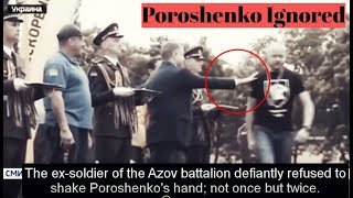 Poroshenko Ignored by Ukrainian Azov Veteran [upl. by Aikmat]