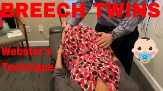 BREECH TWIN Babies Webster’s Technique Muscle Work amp Activator  Chiropractic Adjustment Big Belly [upl. by Iturhs]