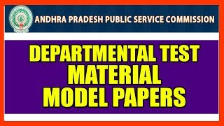 DEPARTMENTAL TEST MATERIAL Model Question Papers [upl. by Ycnej]