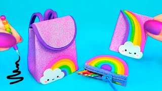 DIY MINI ÚTILES ESCOLARES ARCOIRIS que SÍ FUNCIONAN [upl. by Maighdlin360]