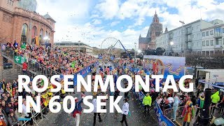 Der Rosenmontagszug an Fastnacht 2019 in Mainz in 60 Sekunden  SWR Heimat [upl. by Erdrich]