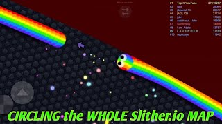 I CIRCLED THE WHOLE SLITHERIO LOBBY  circling the whole slitherio map Epic GamePlay [upl. by Gould678]