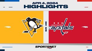 NHL Highlights  Penguins vs Capitals  April 4 2024 [upl. by Porter]