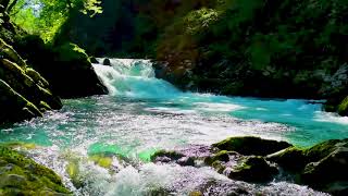 Calming Turquoise Water Mountain Stream Natural Water Sleep Sounds 10 Hours White Noise Sleep [upl. by Yesima145]