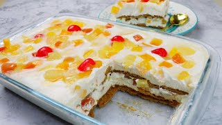 Graham Crema De Fruta  Easy Dessert  Nobake [upl. by Sadoc]