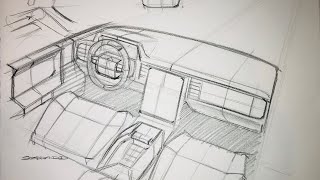 Automotive Interior Sketching Basics Part 1 [upl. by Ledif]