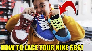 HOW TO LACE YOUR NIKE SB DUNK LOWS TUTORIAL [upl. by Otsuj]