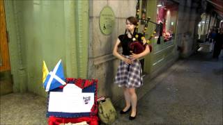 Mairi Mason Playing the Bagpipes in NYC [upl. by Aisnetroh]