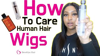 How to Care for a Human Hair Wig FtBrooklynHair [upl. by Ronni181]