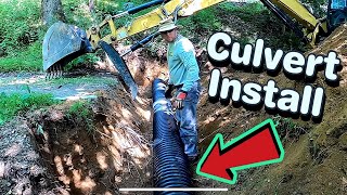 INSTALLING CULVERT PIPES IN DRIVEWAY  DigginLife21 [upl. by Ebsen]