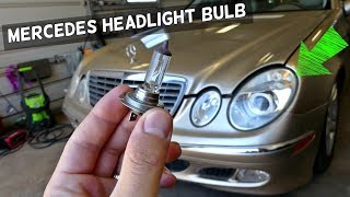 MERCEDES W211 LOW BEAM HEADLIGHT BULB REPLACEMENT REMOVAL [upl. by Hultin24]