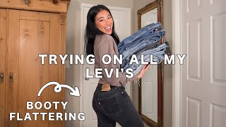 LEVIS JEANS TRY ON  REVIEW 501 Original  Skinny vs Wedgie Fit [upl. by Lundt12]