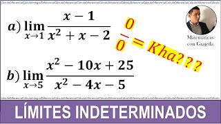 Límites indeterminados Ejemplo 1 y 2 [upl. by Seidel]